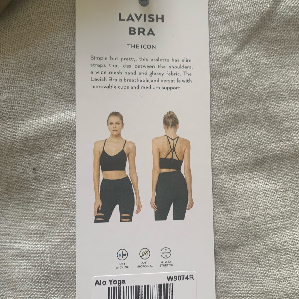 Alo Lavish Bra in Gravel color Size M